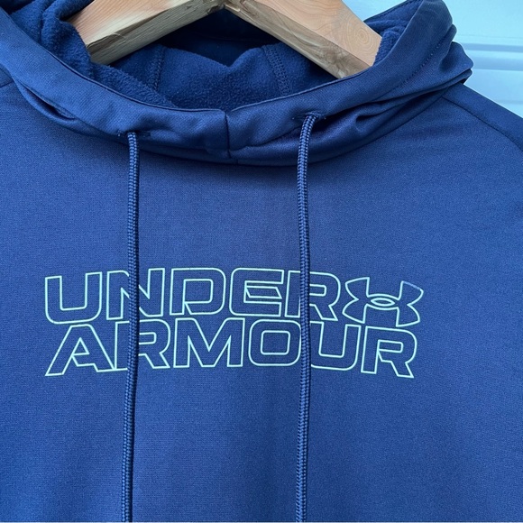 •Under Armour• Men’s Navy Hooded Pullover - Size Large - Picture 3 of 6